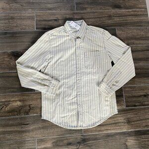 American Eagle Button Up Light Wash Denim Stripped NWT size Medium Blue (029 )